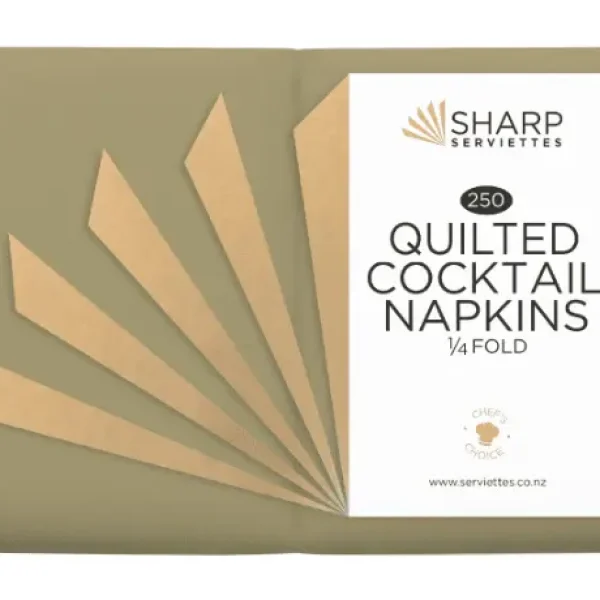 Sharp 4 Ply Gold-Taupe Cocktail Napkins