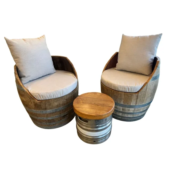 Wine Barrel Chair, Table