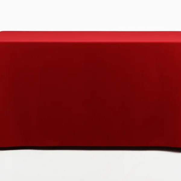 linen trestle cloth red